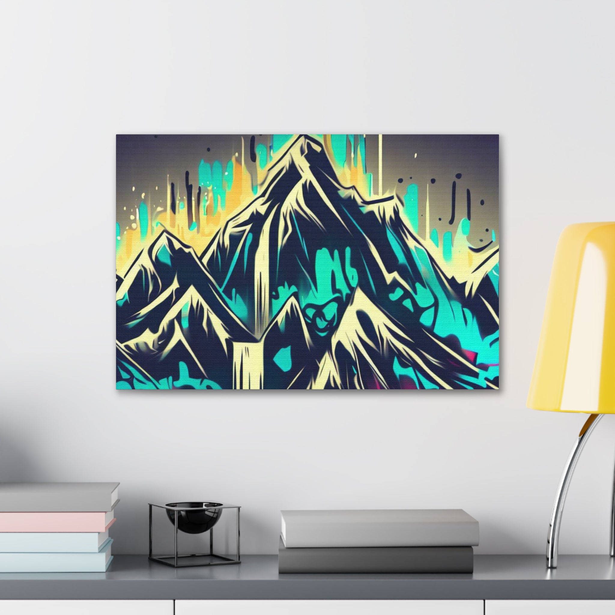 Blue Mountain, Graffiti-inspired Home Decor, Modern Street Art Prints 