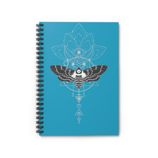 Geometric Elegance, Design Notebook, Spiral Notebook, Ruled Line, Blue - SaviTraviDesigns