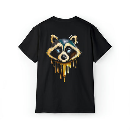 Raccoon Shirt, Graffiti Print Shirt, Unisex Ultra Cotton Tee, Golden Raccoon - SaviTraviDesigns