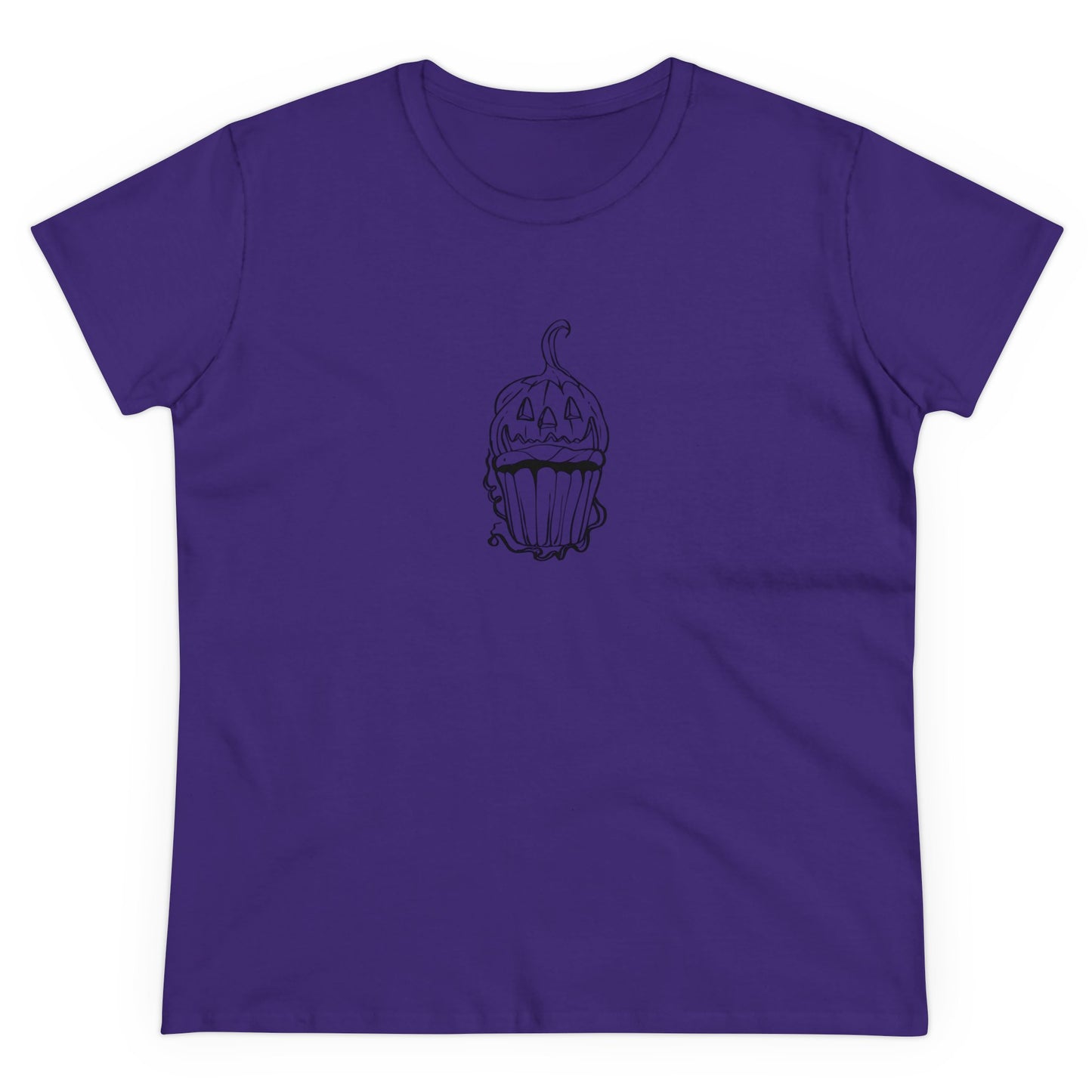 Pumpkin Cupcake, Halloween Cupcake Designs, Halloween Graphic Shirts, Spooky Halloween Shirts, Cute Halloween Graphic Tees Purple