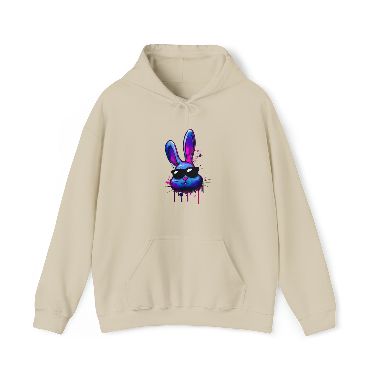 Bunny Hoodie, Graffiti Hoodie, Graffiti sweatshirt, Bunny sweatshirt, Urban Art Hooded Sweatshirt, Blue Bunny Sand