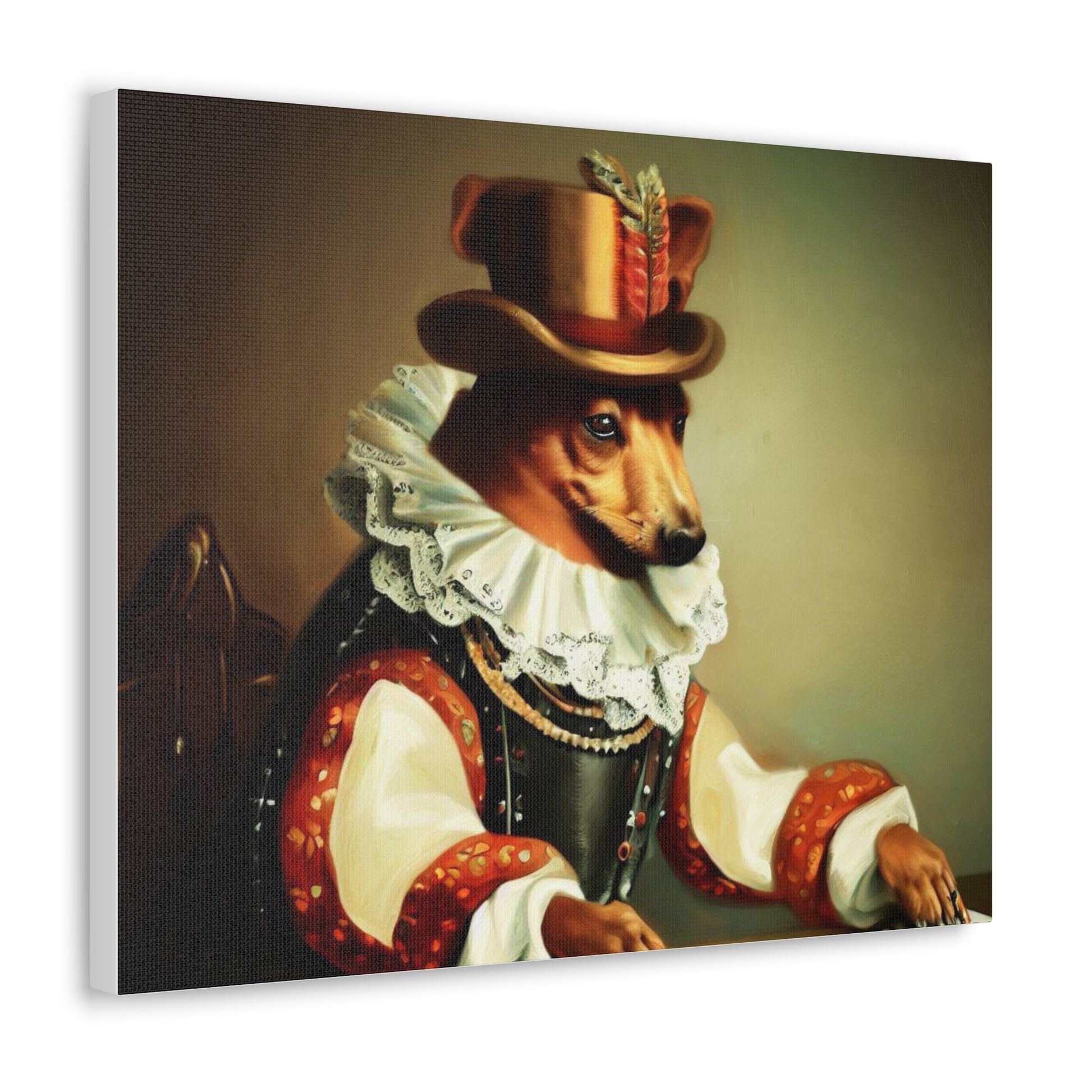 Fancy Dog, Canvas Dog Art, Dog Wall Art, Canine Canvas Art,Canvas Gallery Wraps, Pet Art - SaviTraviDesigns