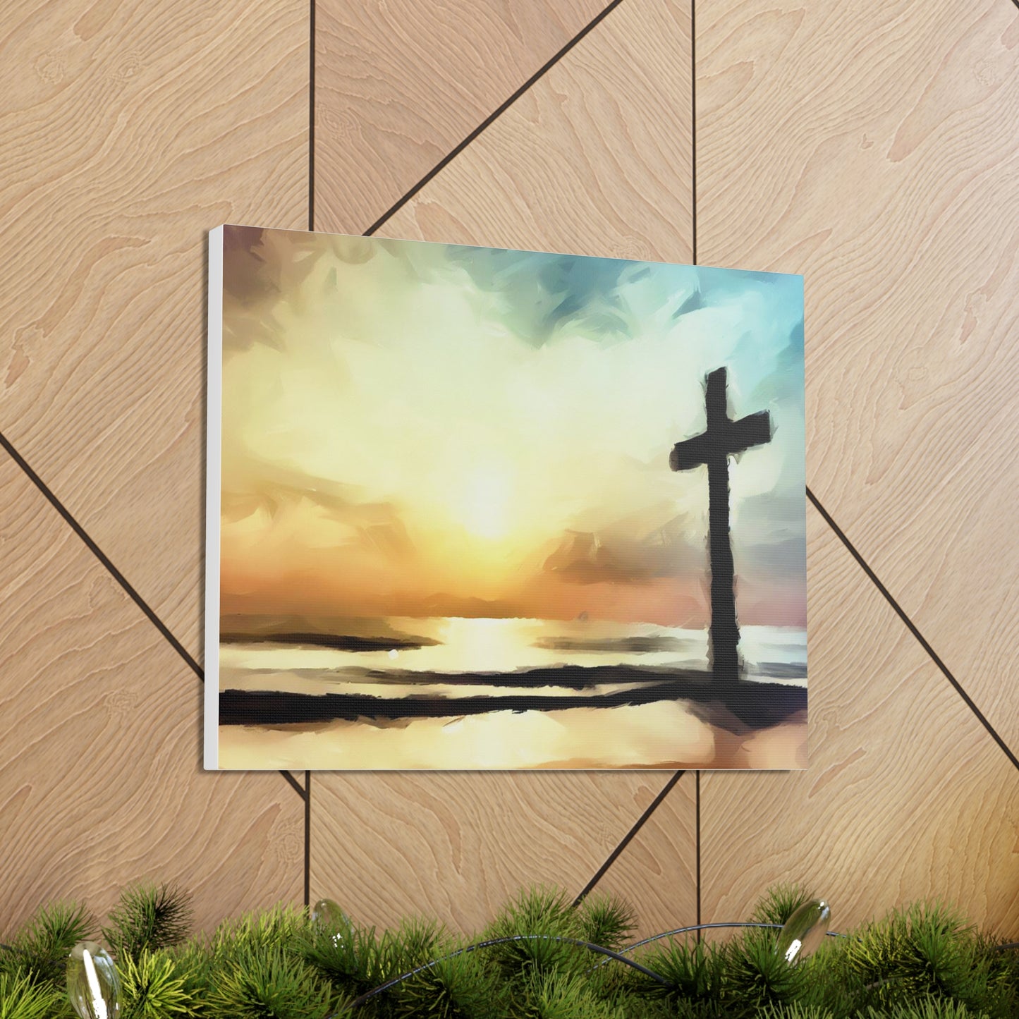 Christian wall art, Cross wall art, Beach art, ocean art, Canvas Gallery Wraps - SaviTraviDesigns