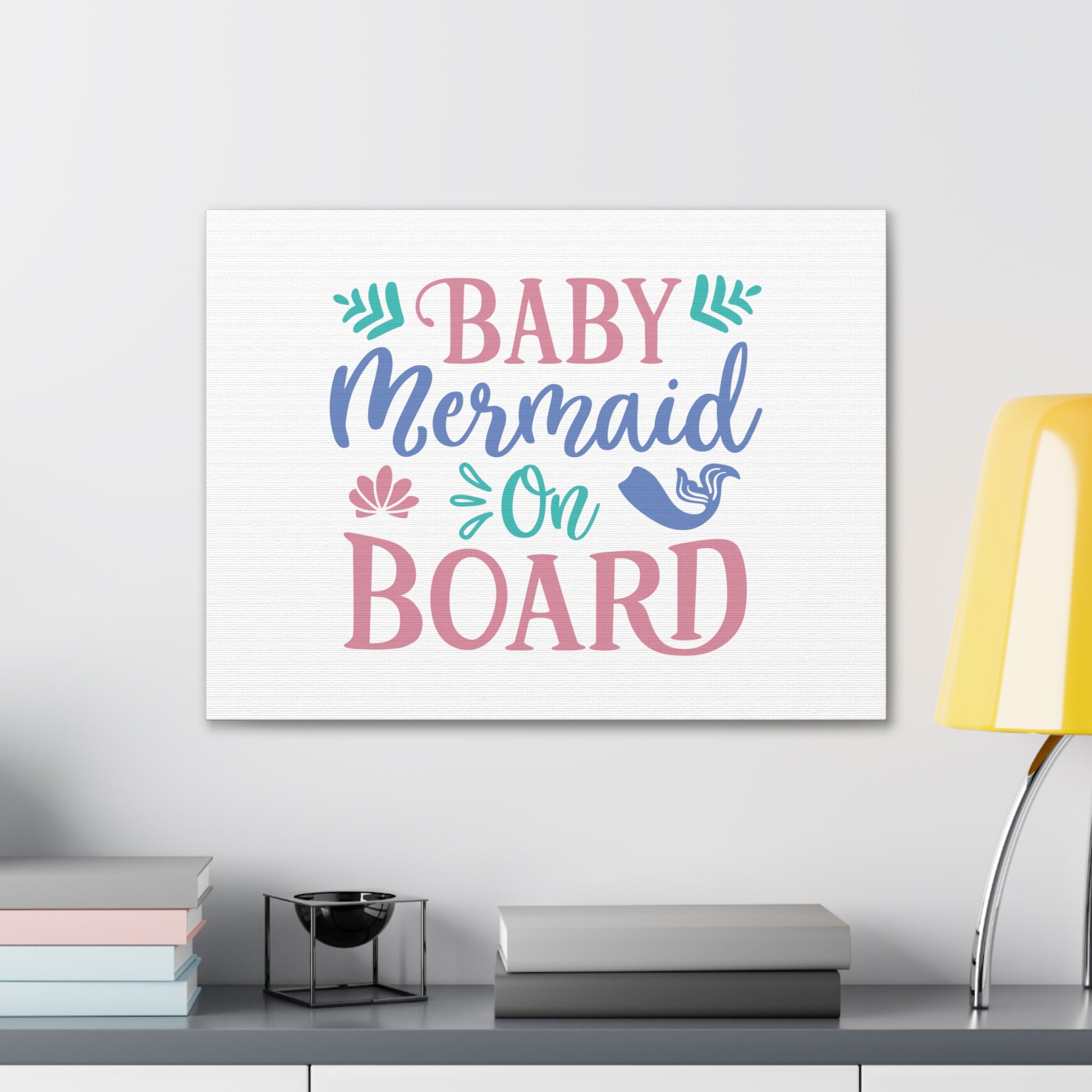 Baby Mermaid On Board, Mermaid Wall Art, Coastal Mermaid Decor, Beach House Mermaid Signs, Nautical Mermaid Decor, Mermaid Nursery Wall Decor - SaviTraviDesigns