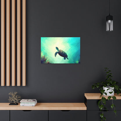 Sea Turtle wall art, ocean art, Canvas Gallery Wraps, Ocean Animal, Turtle