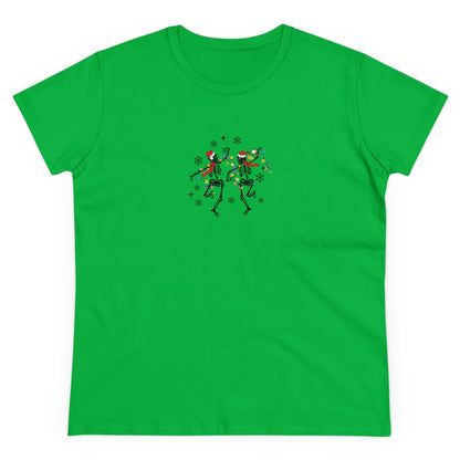 Dancing Christmas, Dancing Skeleton, Christmas Graphic Shirts, Festive Holiday T-Shirts, Ugly Christmas Sweater Tees, Funny Christmas Shirt Designs, Cute Xmas Graphic Tees Irish Green