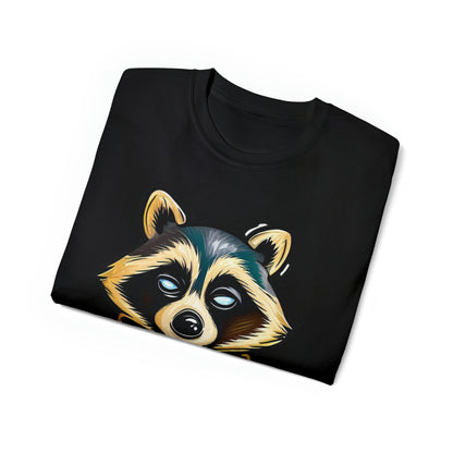 Raccoon Shirt, Graffiti Print Shirt, Unisex Ultra Cotton Tee, Golden Raccoon - SaviTraviDesigns