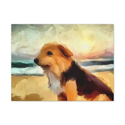 Dog wall art, ocean wall art, beach art, Canvas Gallery Wraps, Dog Beach - SaviTraviDesigns