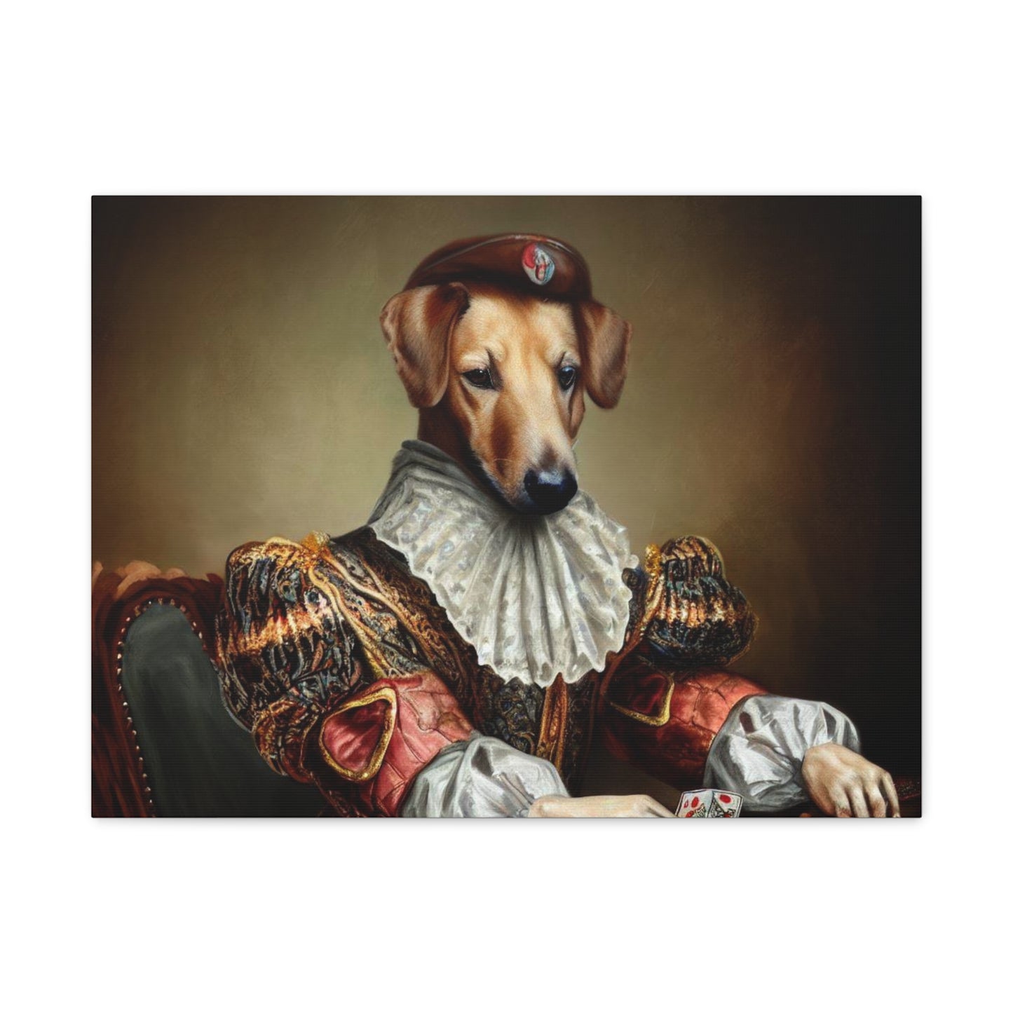 Fancy Dog, Canvas Dog Art, Dog Wall Art, Canine Canvas Art, Canvas Gallery Wraps 24″ x 18″ Premium Gallery Wraps (1.25″)