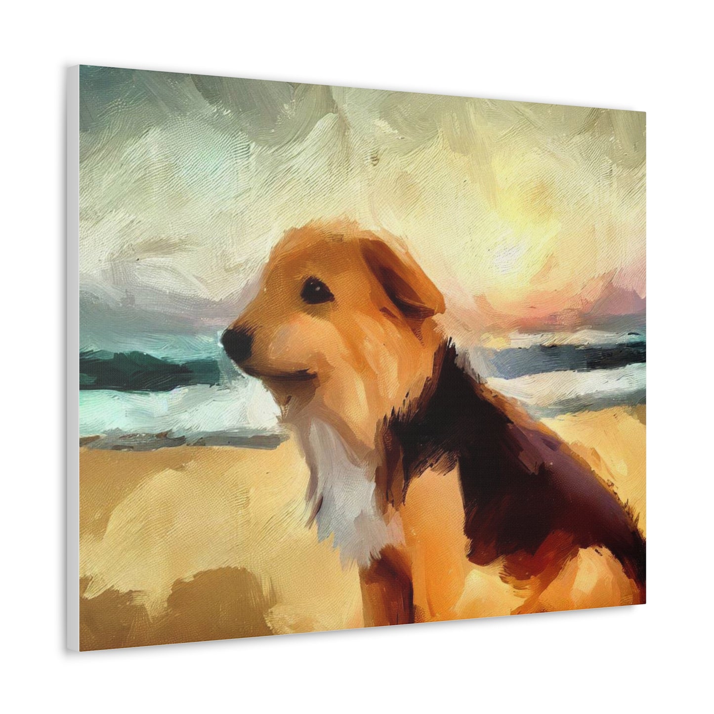 Dog wall art, ocean wall art, beach art, Canvas Gallery Wraps, Dog Beach - SaviTraviDesigns