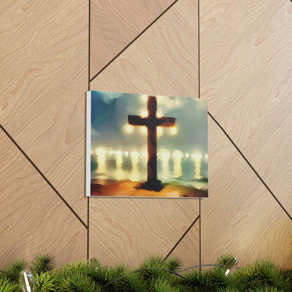 Christian wall art, Cross wall art, Beach art, Canvas Gallery Wrap - SaviTraviDesigns