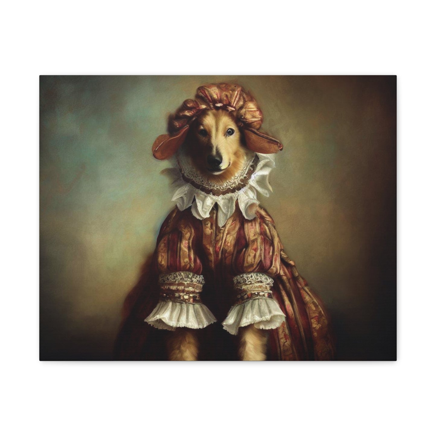 Fancy Dog, Canvas Dog Art, Dog Wall Art, Canine Canvas Art,Canvas Gallery Wraps, Pet Art 20″ x 16″ Premium Gallery Wraps (1.25″)