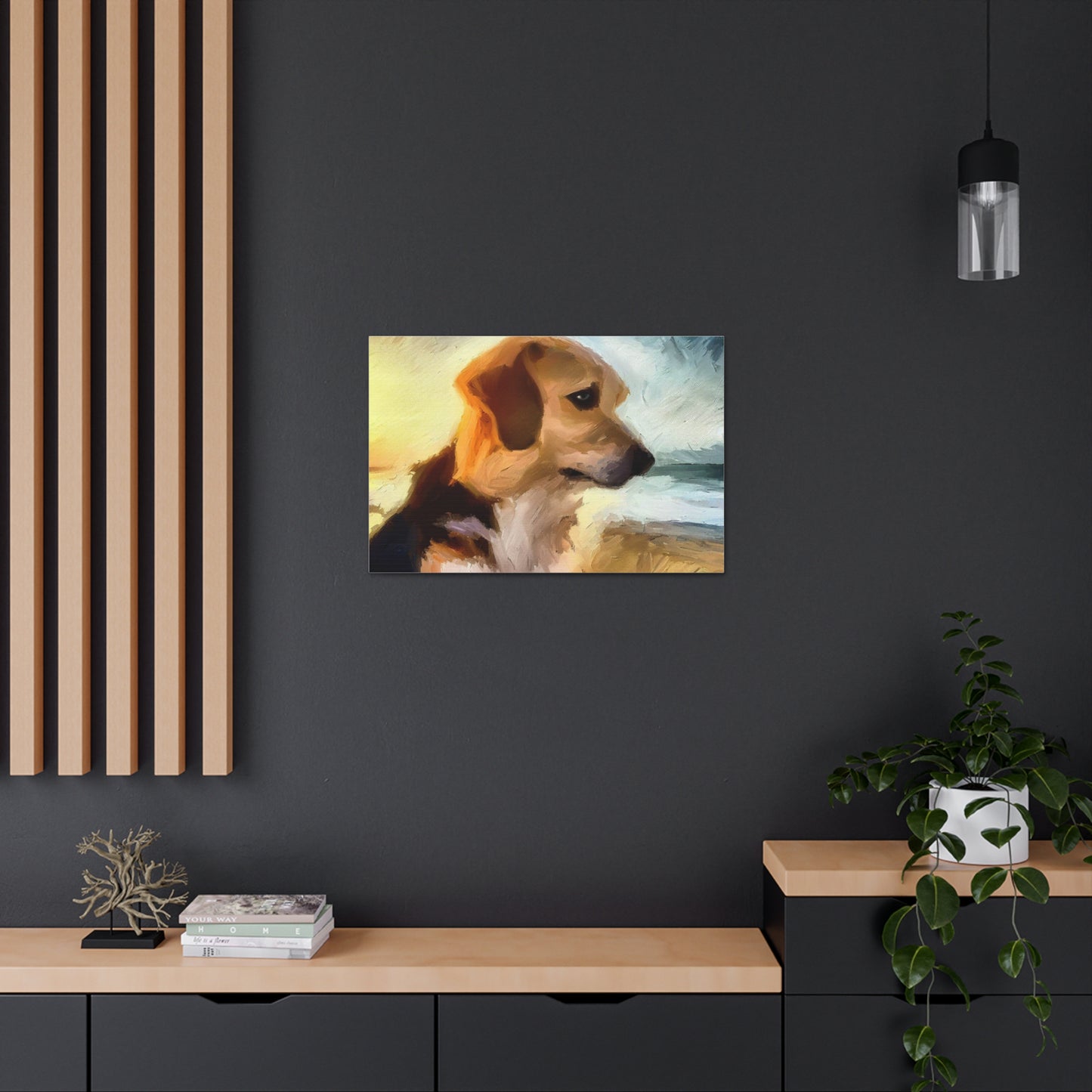 Dog wall art, beach wall art, ocean art, Canvas Gallery Wraps, Pet Beach - SaviTraviDesigns