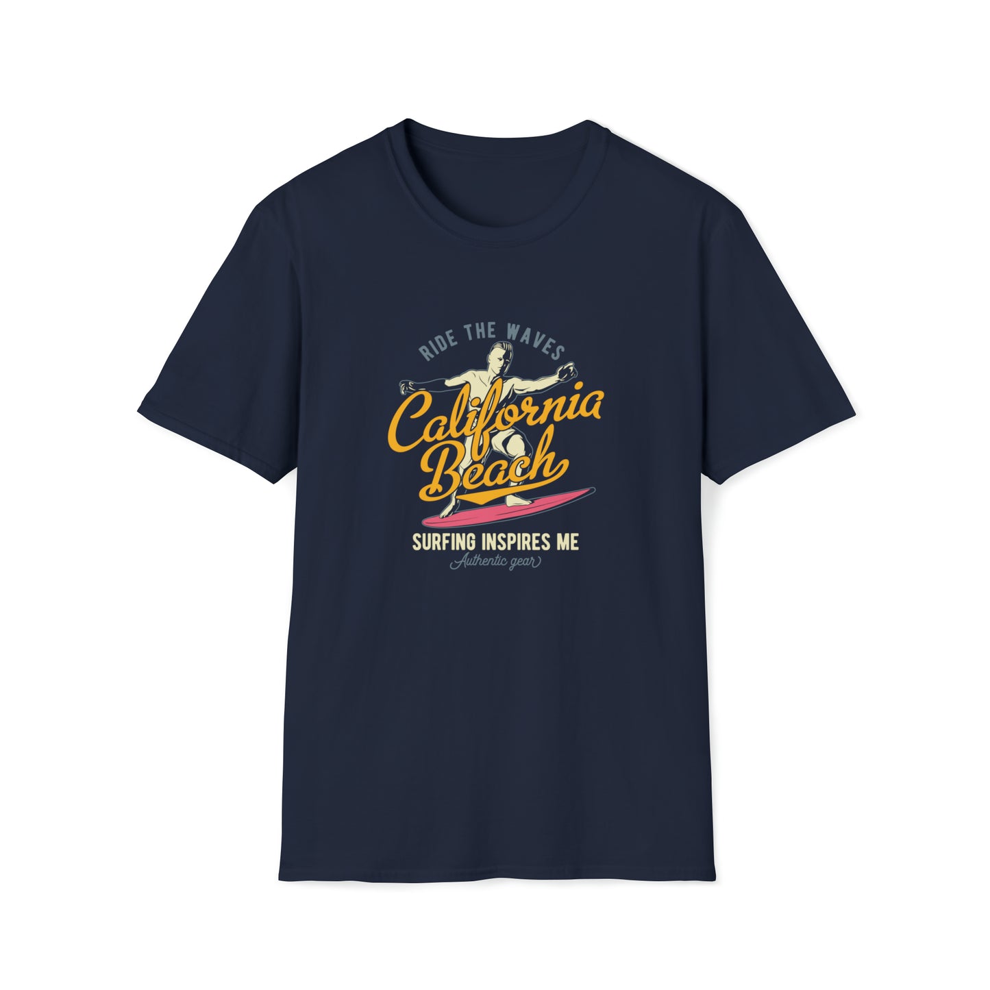 California Beach Surfing |Beach Lifestyle Shirts | Summer Vibe Apparel Navy