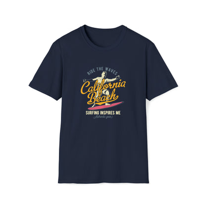 California Beach Surfing |Beach Lifestyle Shirts | Summer Vibe Apparel Navy