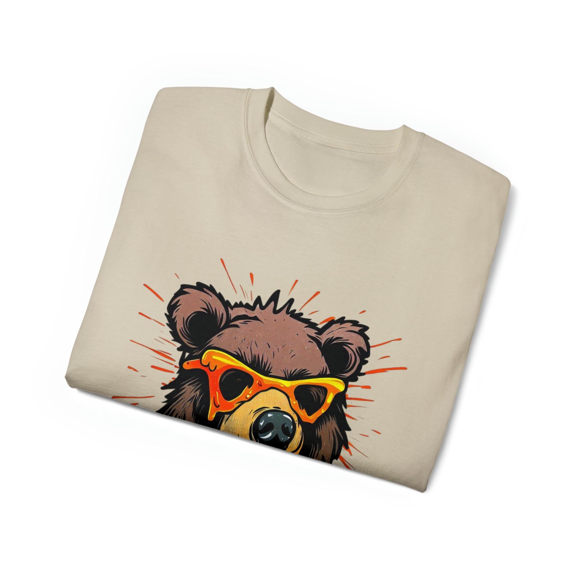 Graffiti Graphic Shirt, Street Art, Urban Art, Unisex Ultra Cotton Tee, Orange Bear