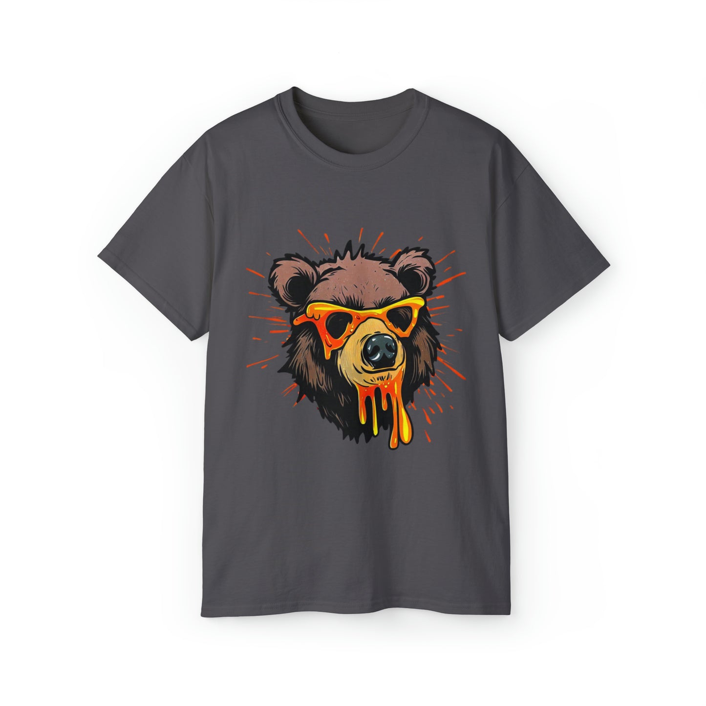 Graffiti Graphic Shirt, Street Art, Urban Art, Unisex Ultra Cotton Tee, Orange Bear Charcoal