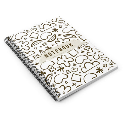 Pattern Notepad, Design Spiral Notebook, Spiral Notebook, Ruled Line, white, Workout Journal - SaviTraviDesigns