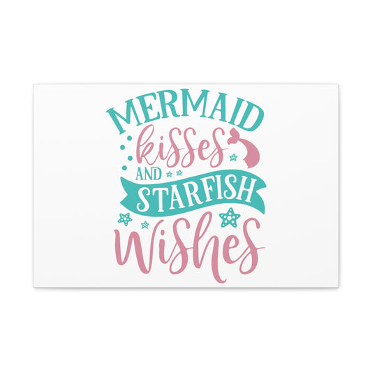 Mermaid Kisses, Starfish Wishes, Mermaid Wall Art, Coastal Mermaid Decor, Beach House Mermaid Signs, Nautical Mermaid Decor, Mermaid Nursery Wall Decor - SaviTraviDesigns