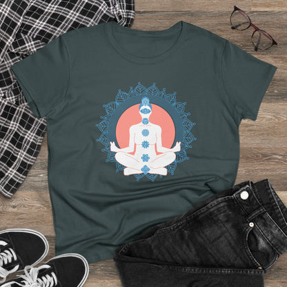 Meditation T-Shirts, Yoga Graphic Tees, Mindfulness Apparel, Zen T-Shirts, Spiritual Shirts, Chakra Tees, Womens T-Shirt Charcoal