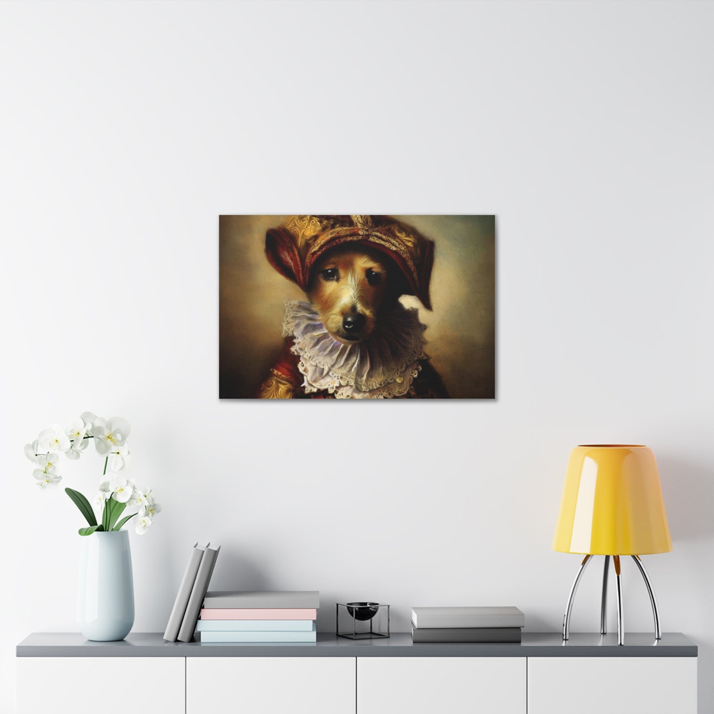 Fancy Dog, Canvas Dog Art, Dog Wall Art, Canine Canvas Art,Canvas Gallery Wraps