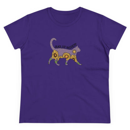 Black Cat, Halloween Graphic Shirts, Spooky Halloween Shirts, Scary Halloween Shirt Designs, Cute Halloween Graphic Tees, Funny Halloween Shirt Ideas Purple