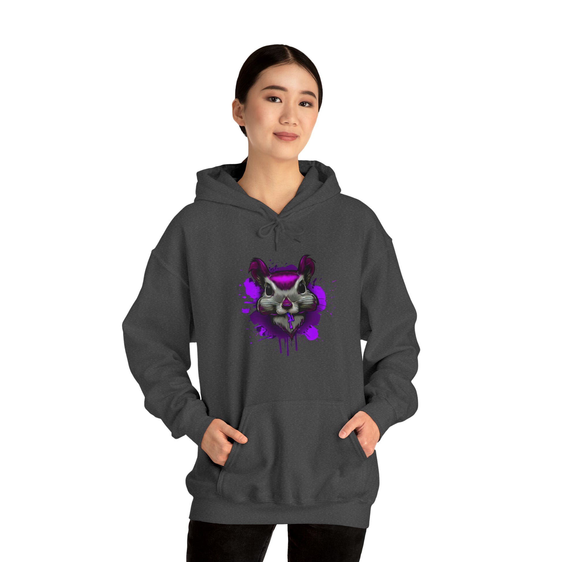 Graffiti hoodie, Graffiti Sweatshirt, Squirrel sweatshirt, Urban Art Hooded Sweatshirt, purple - SaviTraviDesigns