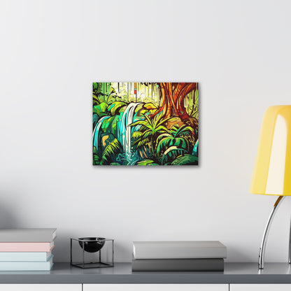 Rainforest Waterfall, Jungle Waterfall, Graffiti-inspired home decor, Modern street art prints, Graffiti wall art, Street art canvas art, Graffiti artist prints - SaviTraviDesigns