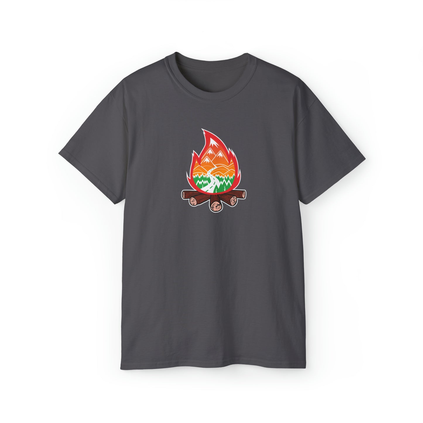 Wanderlust Campfire | Hiking & Camping Tee | Nature-Inspired Outdoor Apparel Charcoal