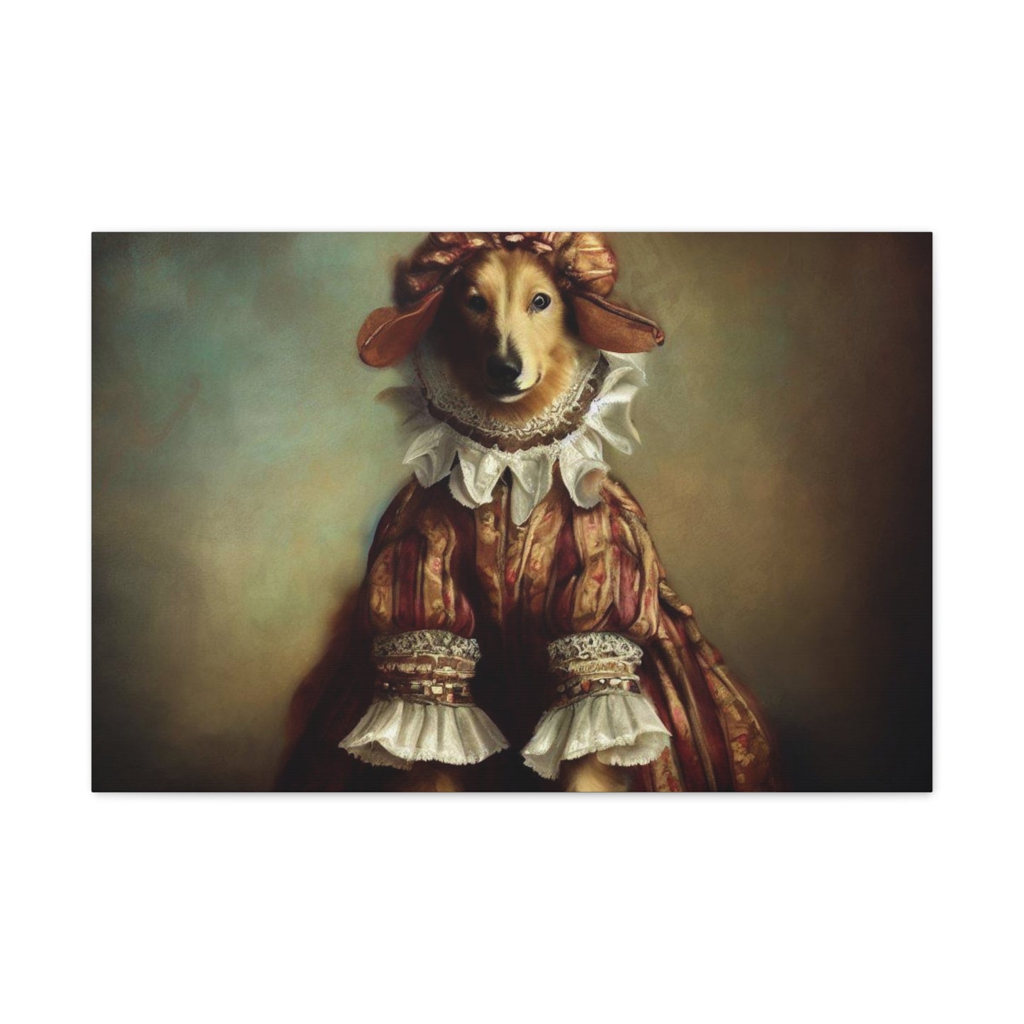 Fancy Dog, Canvas Dog Art, Dog Wall Art, Canine Canvas Art,Canvas Gallery Wraps, Pet Art 30" x 20" Premium Gallery Wraps (1.25″)