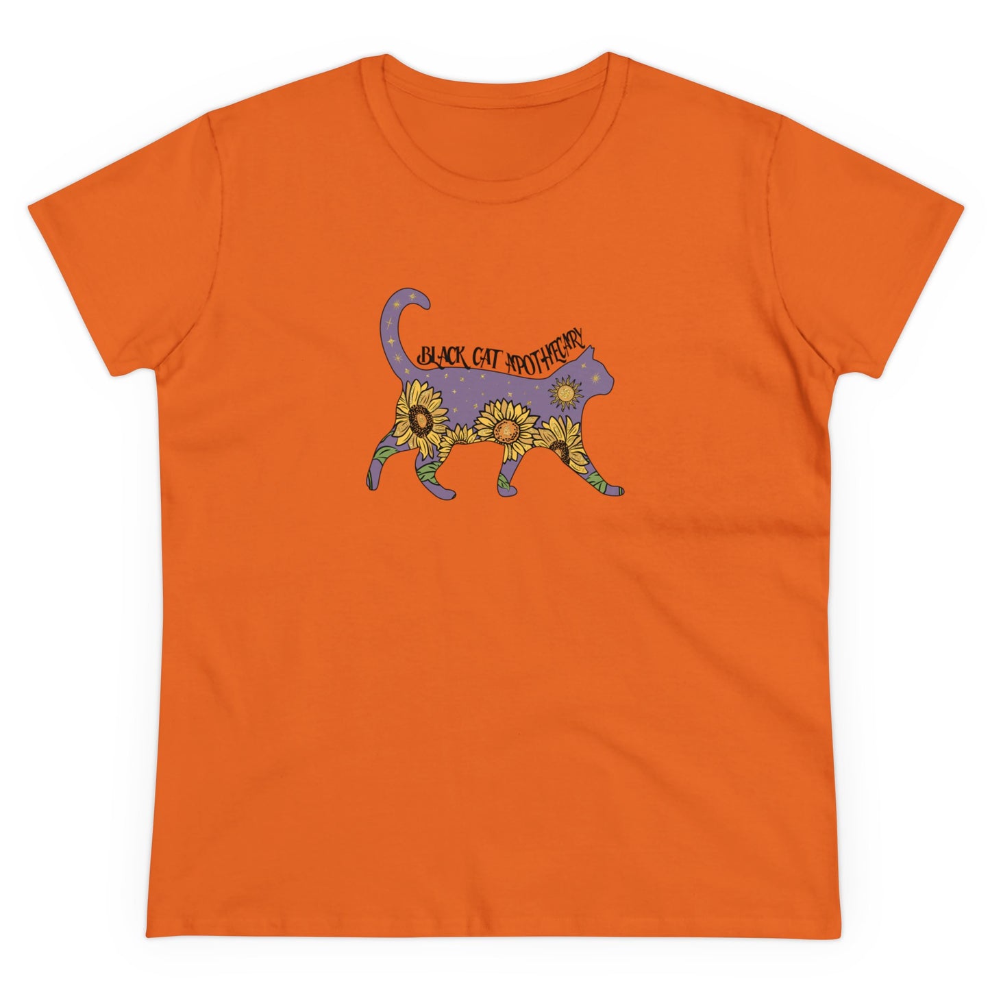 Black Cat, Halloween Graphic Shirts, Spooky Halloween Shirts, Scary Halloween Shirt Designs, Cute Halloween Graphic Tees, Funny Halloween Shirt Ideas Orange