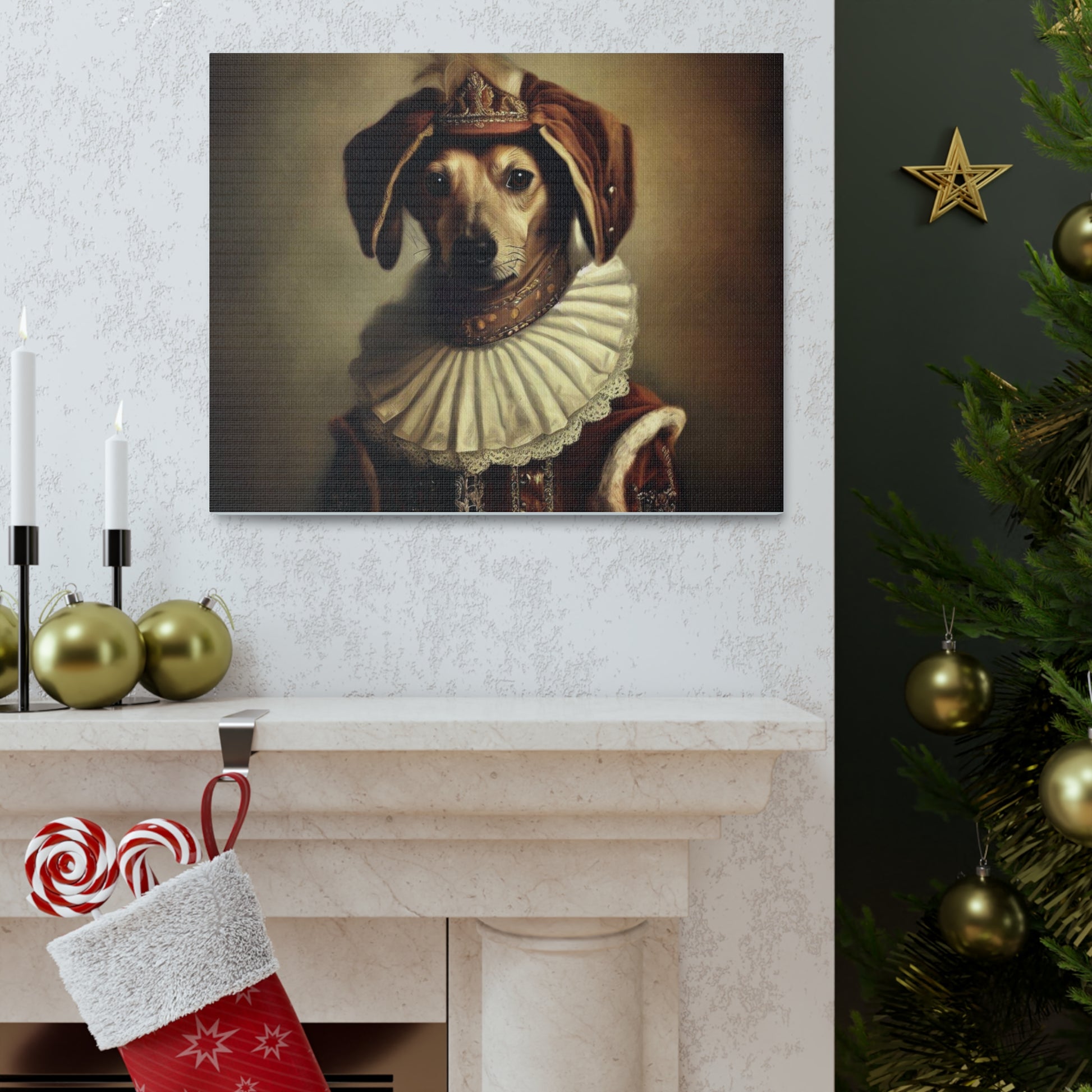 Fancy Dog, Canvas Dog Art, Dog Wall Art, Canine Canvas Art,Canvas Gallery Wraps, Pet Art