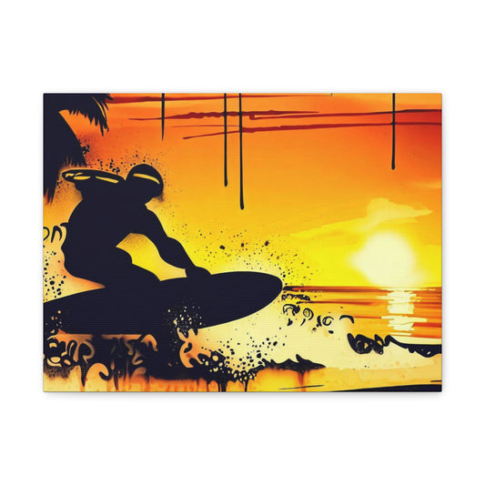 Surfing Canvas Print -Graffiti Spray can art paintings