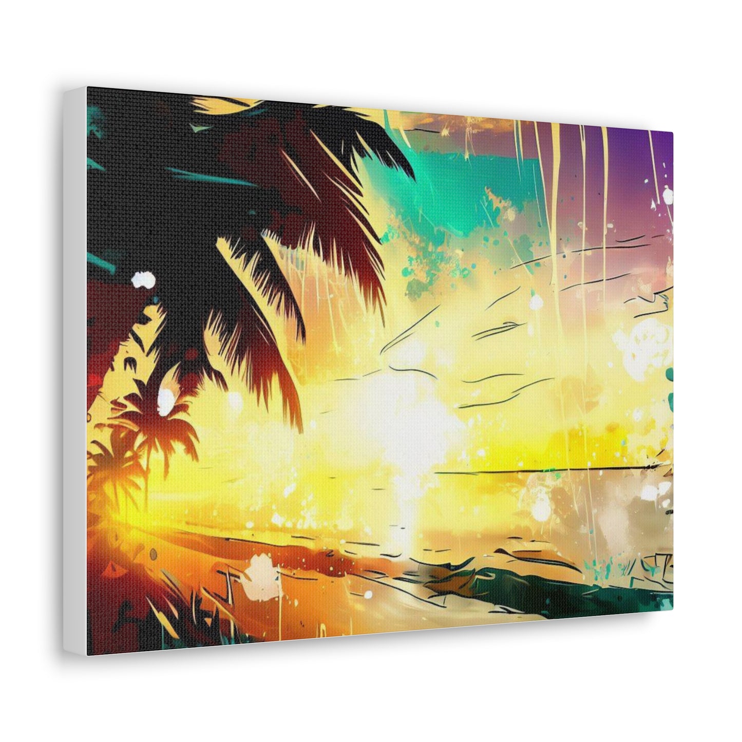 Palm Tree Sunset, Graffiti art prints, Street art canvas, Urban art decor, Graffiti-style wall art, Graffiti canvas prints, Street art posters - SaviTraviDesigns