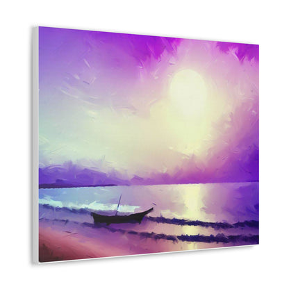 Sailboat Beach, Purple Sunset, Beach wall art, sunset wall art, beach art, Canvas Gallery Wraps