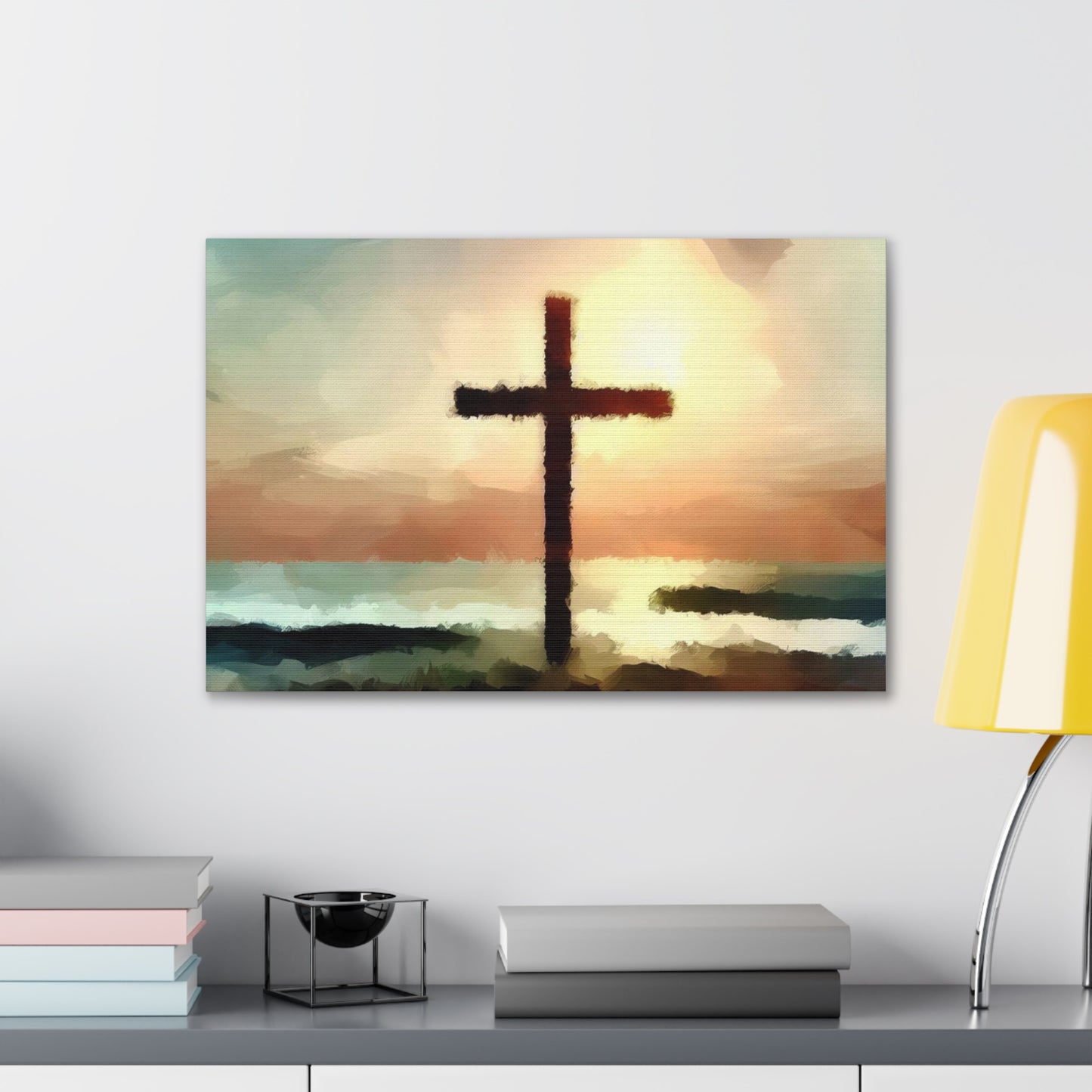 Christian wall art, Cross wall art, beach art, ocean art, Canvas Gallery Wraps - SaviTraviDesigns