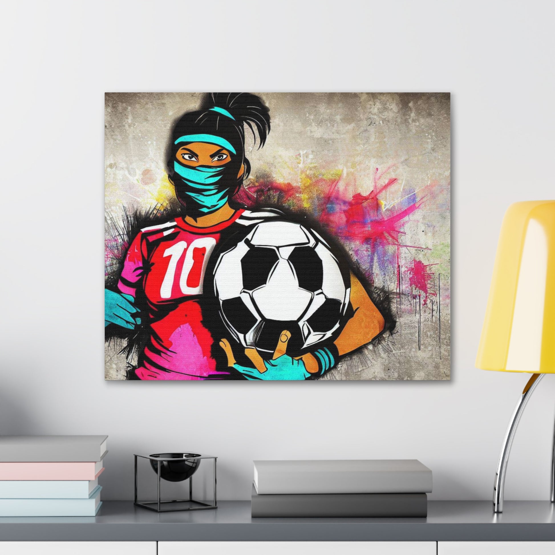 Soccer Player, Futbol Player, Graffiti art prints, Street art canvas, Urban art decor, Graffiti-style wall art, Graffiti canvas prints, Street art posters - SaviTraviDesigns