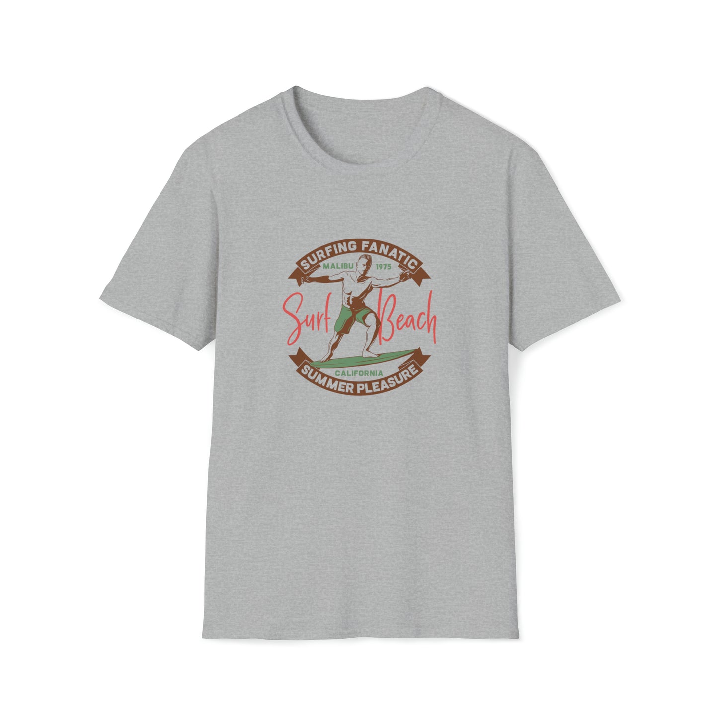 Surfing Fanatic Paradise Pleasure |Beach Lifestyle Shirts | Summer Vibe Apparel Sport Grey