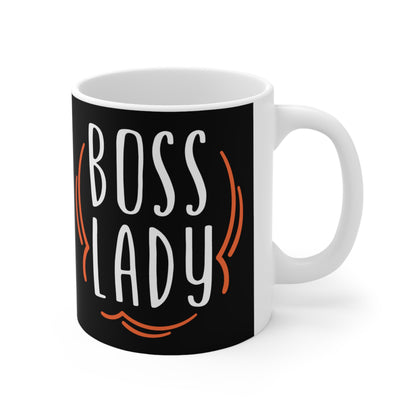 Boss Lady, Personalized Mug Designs, Creative Coffee Cups, Unique Mug Artwork, Printed Coffee Mugs, Artist-Designed Mugs