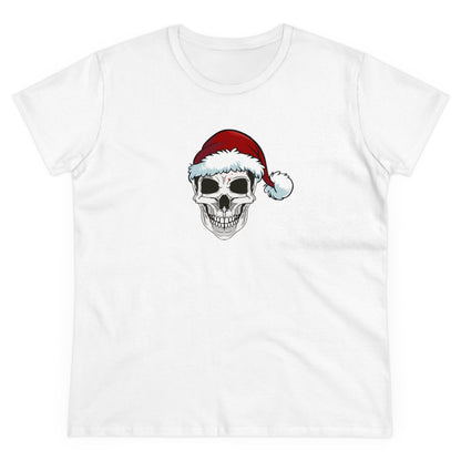 Skeleton Santa Hat, Christmas Graphic Shirts, Festive Holiday T-Shirts, Ugly Christmas Sweater Tees, Funny Christmas Shirt Designs, Cute Xmas Graphic Tees White