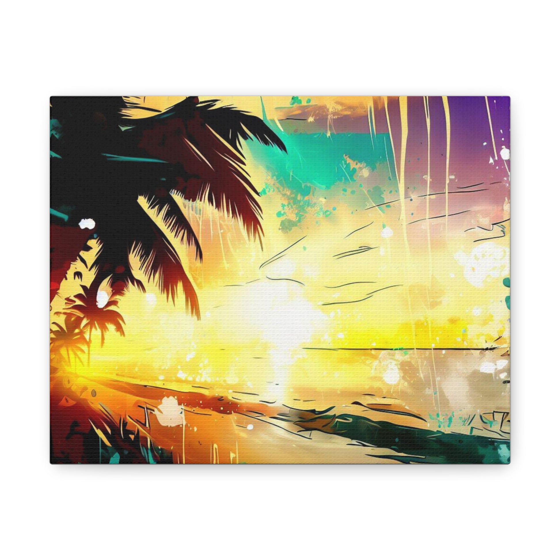 Palm Tree Sunset, Graffiti art prints, Street art canvas, Urban art decor, Graffiti-style wall art, Graffiti canvas prints, Street art posters - SaviTraviDesigns