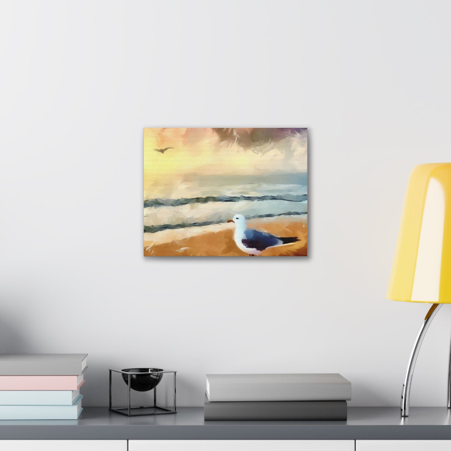 Seagull Painting, Beach wall art, Ocean Wall Art, Canvas Gallery Wraps