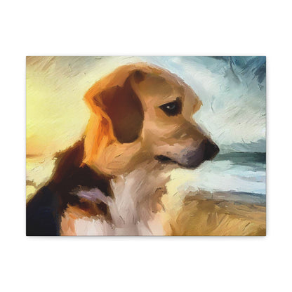 Dog wall art, beach wall art, ocean art, Canvas Gallery Wraps, Pet Beach - SaviTraviDesigns