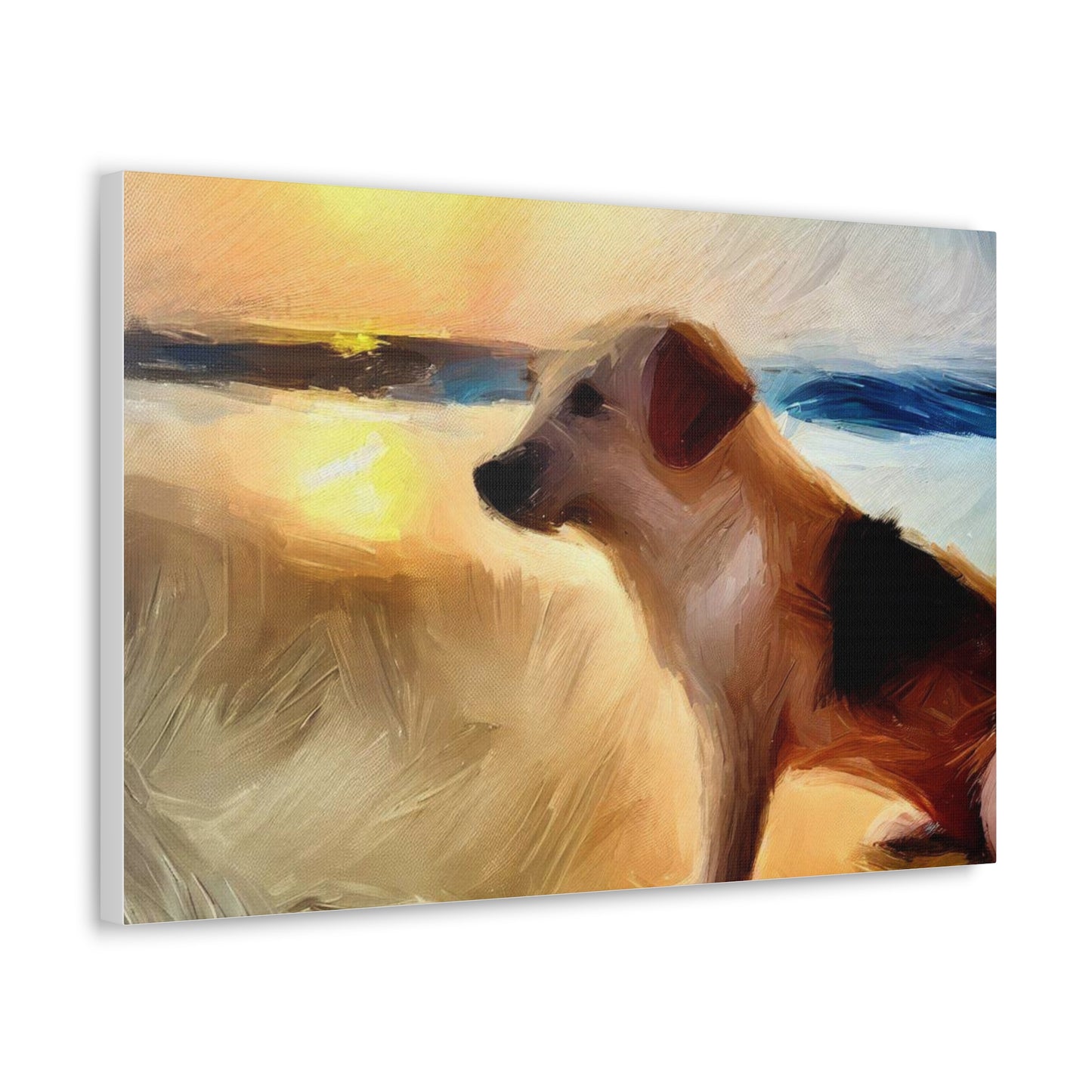 Dog wall art, beach wall art, ocean art, Canvas Gallery Wraps, Pet Beach - SaviTraviDesigns