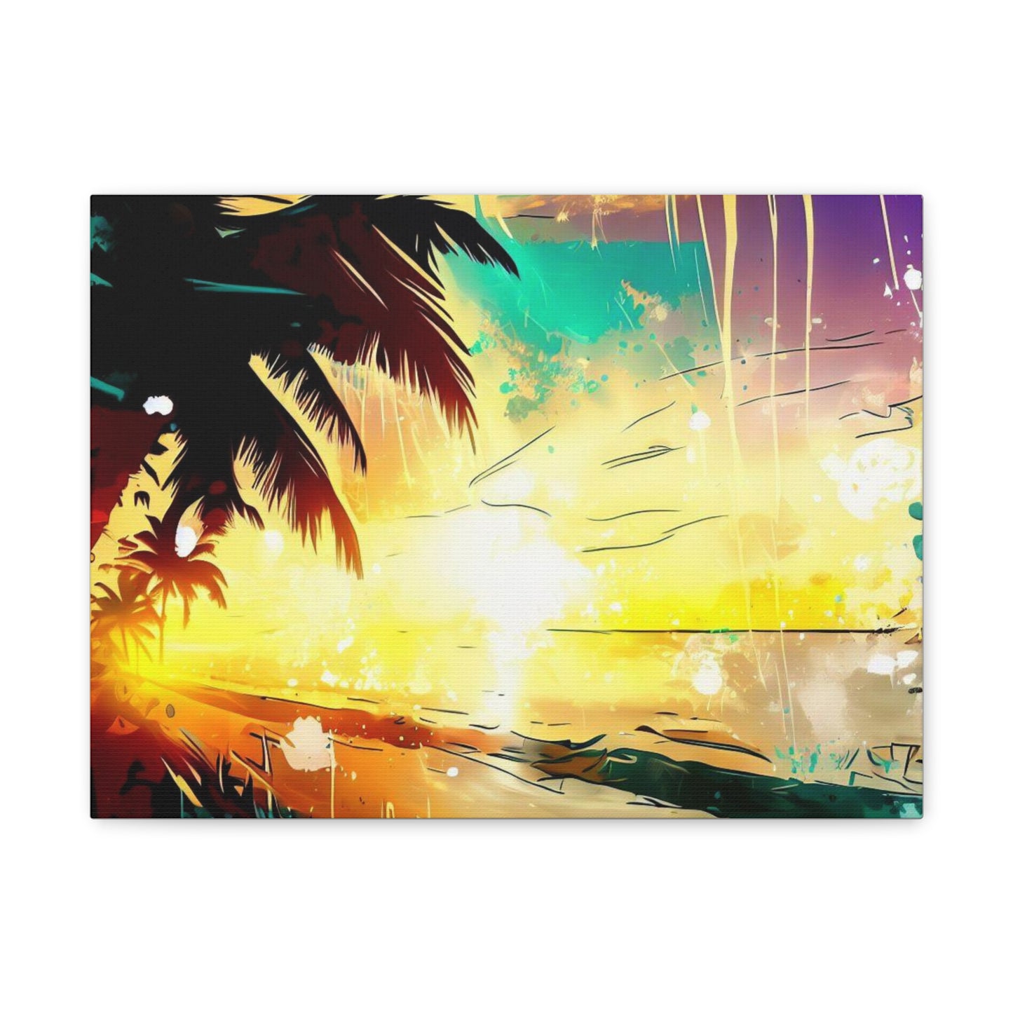 Palm Tree Sunset, Graffiti art prints, Street art canvas, Urban art decor, Graffiti-style wall art, Graffiti canvas prints, Street art posters - SaviTraviDesigns