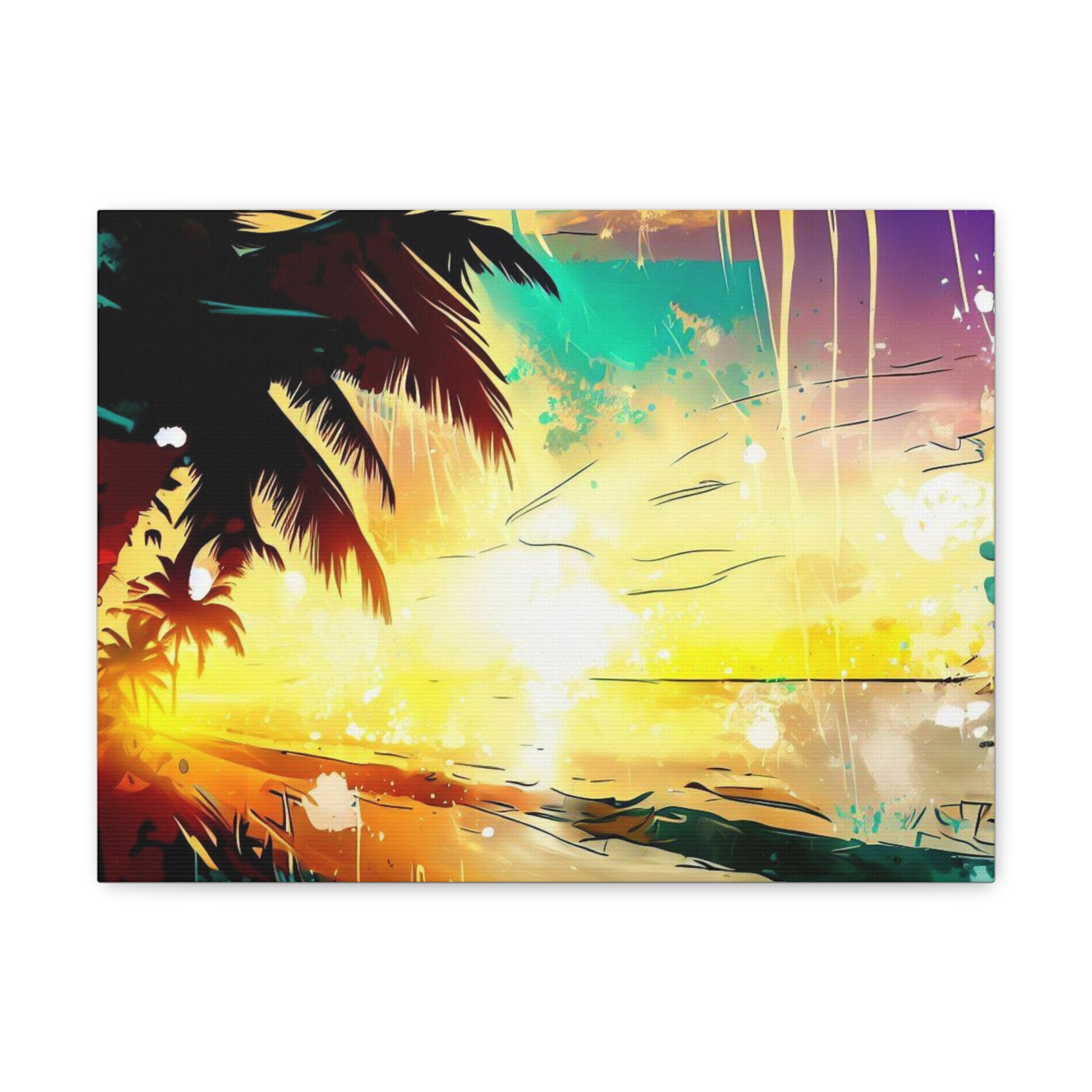 Palm Tree Sunset, Graffiti art prints, Street art canvas, Urban art decor, Graffiti-style wall art, Graffiti canvas prints, Street art posters - SaviTraviDesigns