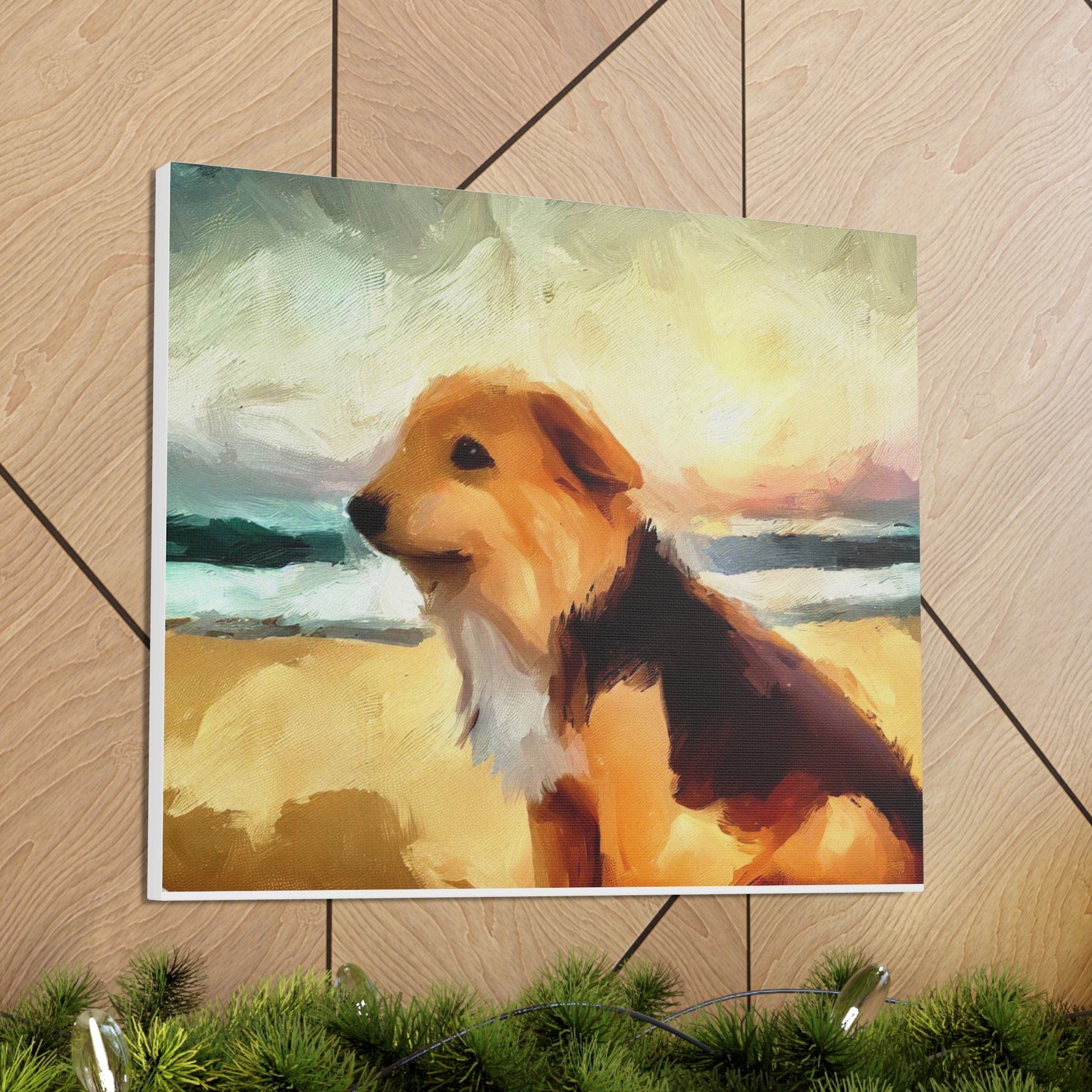 Dog wall art, ocean wall art, beach art, Canvas Gallery Wraps, Dog Beach - SaviTraviDesigns