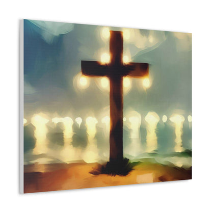 Christian wall art, Cross wall art, Beach art, Canvas Gallery Wrap - SaviTraviDesigns