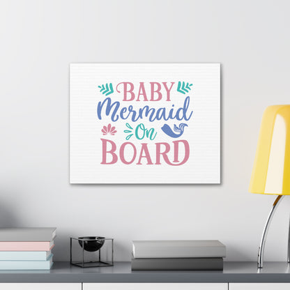 Baby Mermaid On Board, Mermaid Wall Art, Coastal Mermaid Decor, Beach House Mermaid Signs, Nautical Mermaid Decor, Mermaid Nursery Wall Decor - SaviTraviDesigns