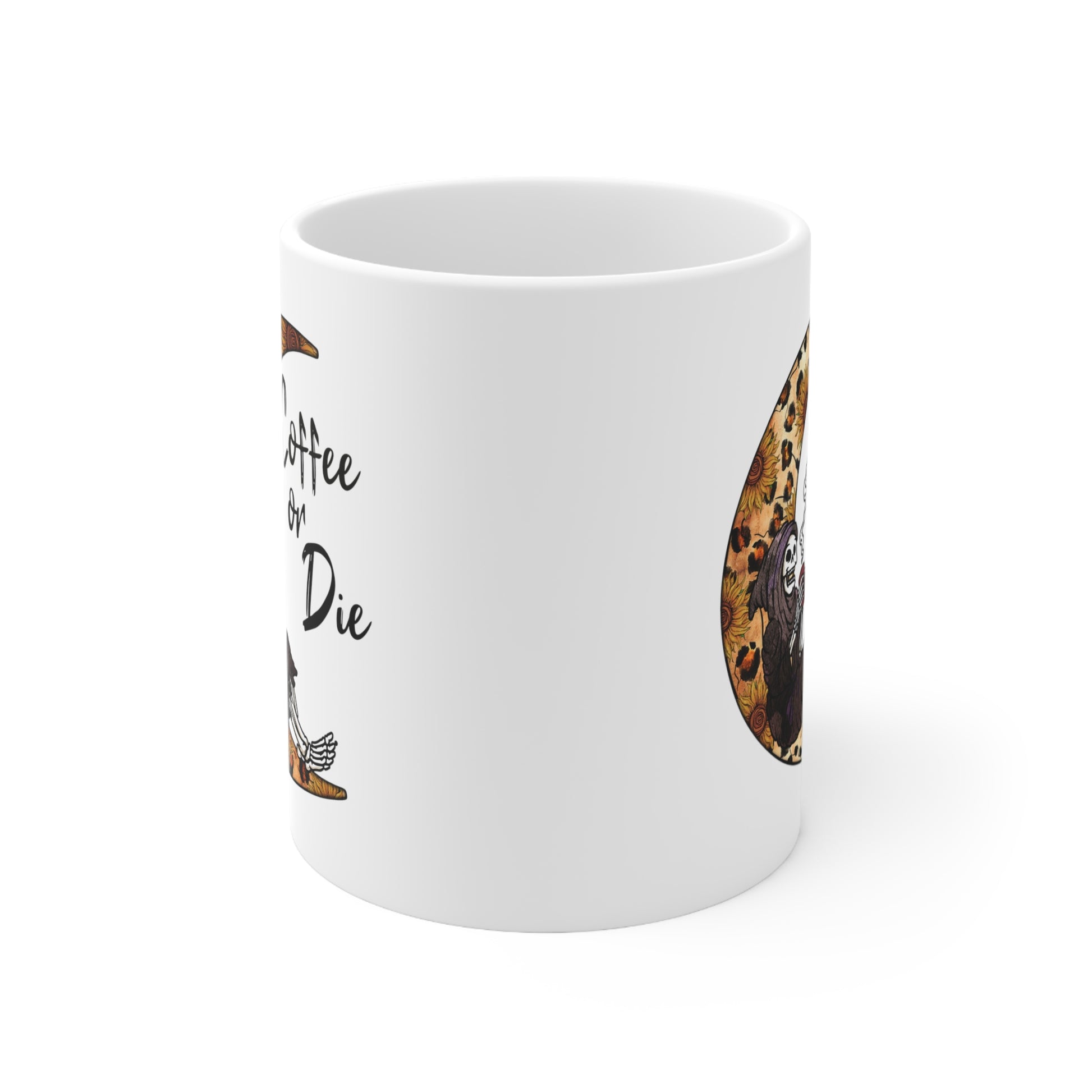 Coffee Or Die, Personalized Mug Designs, Creative Coffee Cups, Unique Mug Artwork, Printed Coffee Mugs, Artist-Designed Mugs